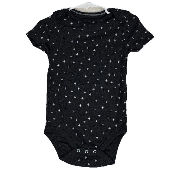 NEW Baby Girl Or Boy Black Cross Short Sleeve Bodysuit 18 Months Crosses‎ - Picture 1 of 5